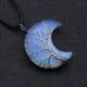 thumbnail image 1 of Colgante envuelto en luna de piedra de aventurina verde amatista Collar de cordón de cuero de ópalo de cristal rosa blanco Wmkox8yii  fajkfhkj163, 1 of 2