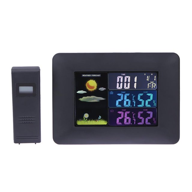 Reloj De Estación Meteorológica Multifunción Higrómetro Electrónico Termómetro Reloj Despertador Digital Barómetro Inalámbrico Con Pantalla Lcd Sensor Remoto Para Dormitorio Habitación De Bebé Sweethay EL013963-01