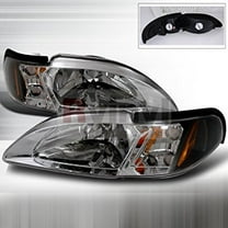 Ford Mustang 1994 1995 1996 1997 1998 Euro Headlights - Black