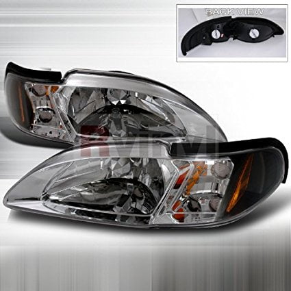Ford Mustang 1994 1995 1996 1997 1998 Euro Headlights - Black