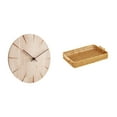 thumbnail image 1 of Reloj de pared redondo, reloj de pared de madera, cesta de almacenamiento, cesta de cocina tejida con asas, hecho a mano para sala de estar, dormitori, 1 of 8