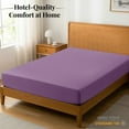 thumbnail image 7 of Lux Decor Collection Queen Fitted Sheet - Upto 16 Inches Deep Pocket Microfiber Bottom Sheet with All-Around Elastic, Purple, 7 of 7