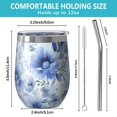 thumbnail image 5 of 12oz Stemless Wine Tumblers Pioneer Flower Floral Print Pattern Vacuum Insulated Stainless Steel Travel Tumbler Cups Mug with Lid and Straw for Champaign,Cocktail,Beer with Cleaning Brush, 5 of 5
