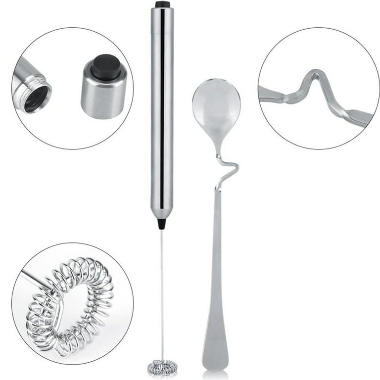 Refurbished Kitchen HQ Handheld Rechargeable Frother Set with Accessories Open Box, Size: 0, White