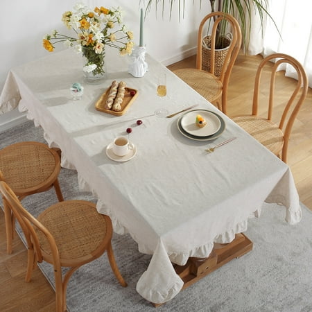

Abtel Tablecloths Home Decor Tablecloth Covers Rectangle Table Cloths Washable Decorative Waterproof Light Gray 90 * 90 Cm
