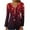 Red, variant on AOOCHASLIY Valentine's Women Gift Blouse Women's Fashionable Christmas Printed V-neck Long Sleeved Button Top