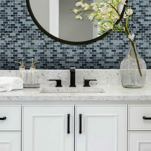 Traditional Marble Tile Peel and Stick Backsplash