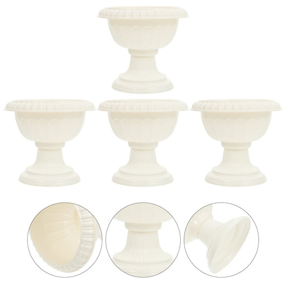 LULULION 1Set Small Urn Planters Plastic Plant Pot European Style for Family
