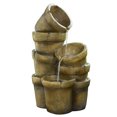 thumbnail image 1 of Teamson Home Outdoor Cascading Stacked Pot Waterfall Fountain, Brown, 1 of 6