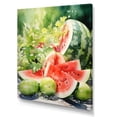 thumbnail image 2 of Designart "Summertime Refreshment with Watermelon Fruit IV" Food & Beverage Canvas Wall Art - Traditional Green Fruits Entryway Wall Art Print, 2 of 6