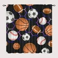 thumbnail image 2 of Boys Sports Ball Curtain Panels Football Soccer Basketball Colorful Neon Lights Energy Saving Grommets Window Panels for Bedroom & Living Room W42 x L45 Inch, 2 of 5