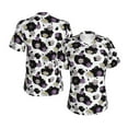 thumbnail image 3 of Yiaed Daisies Flowers Print Women's T Shirt V-Neck Short Sleeve Shirt Casual Breathable Tee Summer Tops-XX-Large, 3 of 5