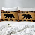 Black Bear Bedding Set For Boys Girls Kids, Woodland Animal Duvet Cover