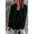 thumbnail image 4 of Blazer Noir à Col à Revers Boutonné pour Femmes avec Poche, 4 of 18