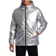 thumbnail image 4 of INSPIRE CHIC Holographic Jackets for Men's Long Sleeves Metallic Hoodie Coat, 4 of 5