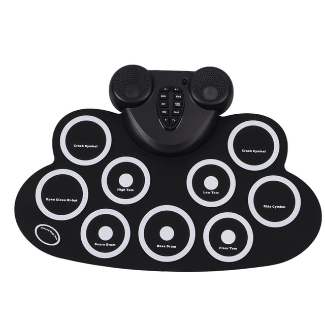 Tambor Enrollable Electrónico Juego de Batería de Práctica Electrónica Portátil Impermeable Plegable de Doble Bocina para Niños ANGGREK Otros