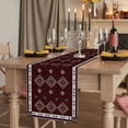 thumbnail image 6 of Brown Boho Cotton Linen Table Runner for Dining Kitchen, Retro Farmhouse Abstract Geometric Ethnic Art Wedding Outdoor Party Tablerunners, Dresser Scarf Coffee Tablecloth Runners 13x60 Inches, 6 of 8