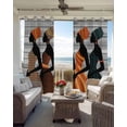 thumbnail image 6 of Black Female Kitchen Curtains African Women Geometric Abstract Art Cafe Short Curtains for Bathroom Blackout Window Curtain Grommet Small Window Treatment Drapes for Bedroom Living Room 42"x45"x2, 6 of 9