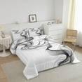 thumbnail image 3 of Erosebridal Ensemble de Literie Esthétique Gris Blanc pour Lit Simple, Couette Contemporaine Aquarelle, Réversible 2 Pcs, 3 of 8