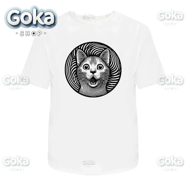 Camisetas con estampado de gato curioso ropa para hombre camisetas y camisetas nuevas Camiseta estampada de algodón para mujer ropa Y2K camiseta divertida bonita