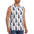 thumbnail image 2 of Kdxio Blue Leaves for Men's Muscle T-shirt,Sleeveless for Workout Running Athletic Gym Lounge Casual, 2 of 7