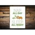 thumbnail image 1 of Nap All Day Novelty Sign, Metal Wall Decor - 10x14 inches, 1 of 4
