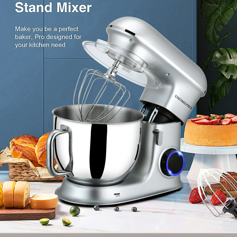 uhomepro 7.5 QT Stand Mixer for Kitchen, 6+0+P-Speed Tilt-Head