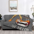 thumbnail image 2 of Honeii I Like Big Digger print throw blanket, crafted from cozy cotton flannel, offers versatile home decor as a bedding suitable for all seasons.-50"x40", 2 of 6