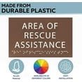 thumbnail image 2 of 6" X4" Area of Rescue Assistance Sign- Tactile Graphics Grade 2 Braille Text ADA Compliant Sign |ADA Compliant Plastic Signs for Schools, Offices, Businesses, Apartments & Restaurants, 2 of 7