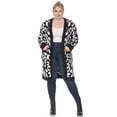 thumbnail image 2 of White Mark Women's Long Sleeve Leopard Sherpa Cardigan, 2 of 5