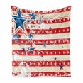 thumbnail image 1 of American Flag Soft Flannel Fleece Throw Blanket, USA National Star Horizontal Stripes Pride Grunge Design Image, Cozy Plush for Indoor and Outdoor Use, 50" x 60", Vermilion Blue, by Ambesonne, 1 of 6