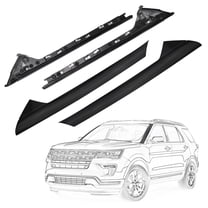 FEXON Windshield A-Pillar Molding Kit Outer Trim & Inner Brackets 4Pcs Compatible with Ford Explorer 2011-2019