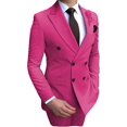 thumbnail image 1 of MensDouble-breastedBlazerSuit2PiecesSlimFitWeddingGroomTuxedosPeakLapelFormalPromSuits, 1 of 5