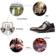 thumbnail image 4 of Men's Formal Oxford Shoes Genuine Leather Monk Strap Business Moccasin Casual Comfortable Slip-On Classic Loafers Yellow 8.5 US, 4 of 7