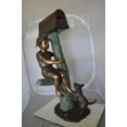 thumbnail image 3 of Nifao Boy Sitting on a Tree with Mailbox Bronze Statue – Outdoor Garden Decor Sculpture, 22"L x 23"W x 49"H, 3 of 13