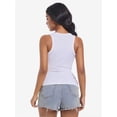 thumbnail image 2 of Women's Crewneck Racerback Ribbed Tank Tops Summer Basic High Neck Sleeveless Slim Fit Crop Tops, 2 of 4
