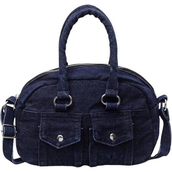 CoCoMangos Women's Denim Shoulder Bag Y2K Hobo Purse Crossbody Vintage Distressed Casual Handbag with Top Handle for Everyday
