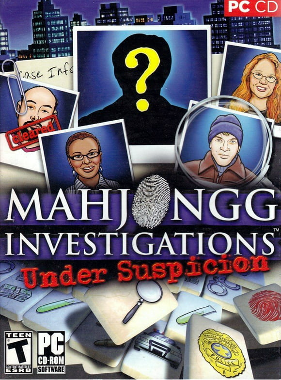 Mahjongg Investigations: Under Suspicion PC CDRom - Use Your MahJong Skills to Bring the Criminals to Justice