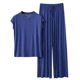 thumbnail image 1 of Conjunto de pijama holgado para mujer: camiseta de manga corta y pantalones con cordón, poliéster y spandex, para todas las estaciones, tallas M-XXL., 1 of 7