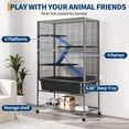 thumbnail image 2 of QinaQin 59-Inch Tall Ferret Cage, Multi-Level Design, Removable Partitions, Indoor Small Animal Habitat, Suitable for Guinea Pigs, Rabbits, Chinchillas, Hamsters, Etc., Spacious Pet Cage, 2 of 8