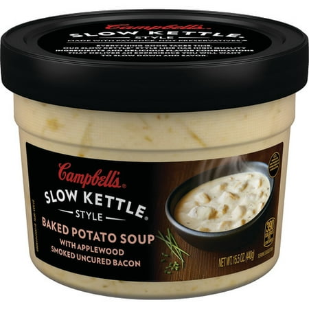 (3 Bowls) Campbell's Slow Kettle Style Baked Potato with Bacon Soup, 15.5 (Best Way To Cook A Baked Potato In The Microwave)