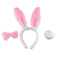 thumbnail image 3 of Diadema con orejas de conejito de peluche para niñas de Pascua, pajarita, cola, disfraz de Cosplay para fiesta, 3 of 5