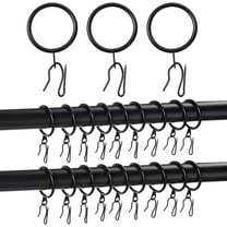 1 in Metal Drapery Curtain Rings with Pin Hooks for Window Door Shower (Set of 40)
