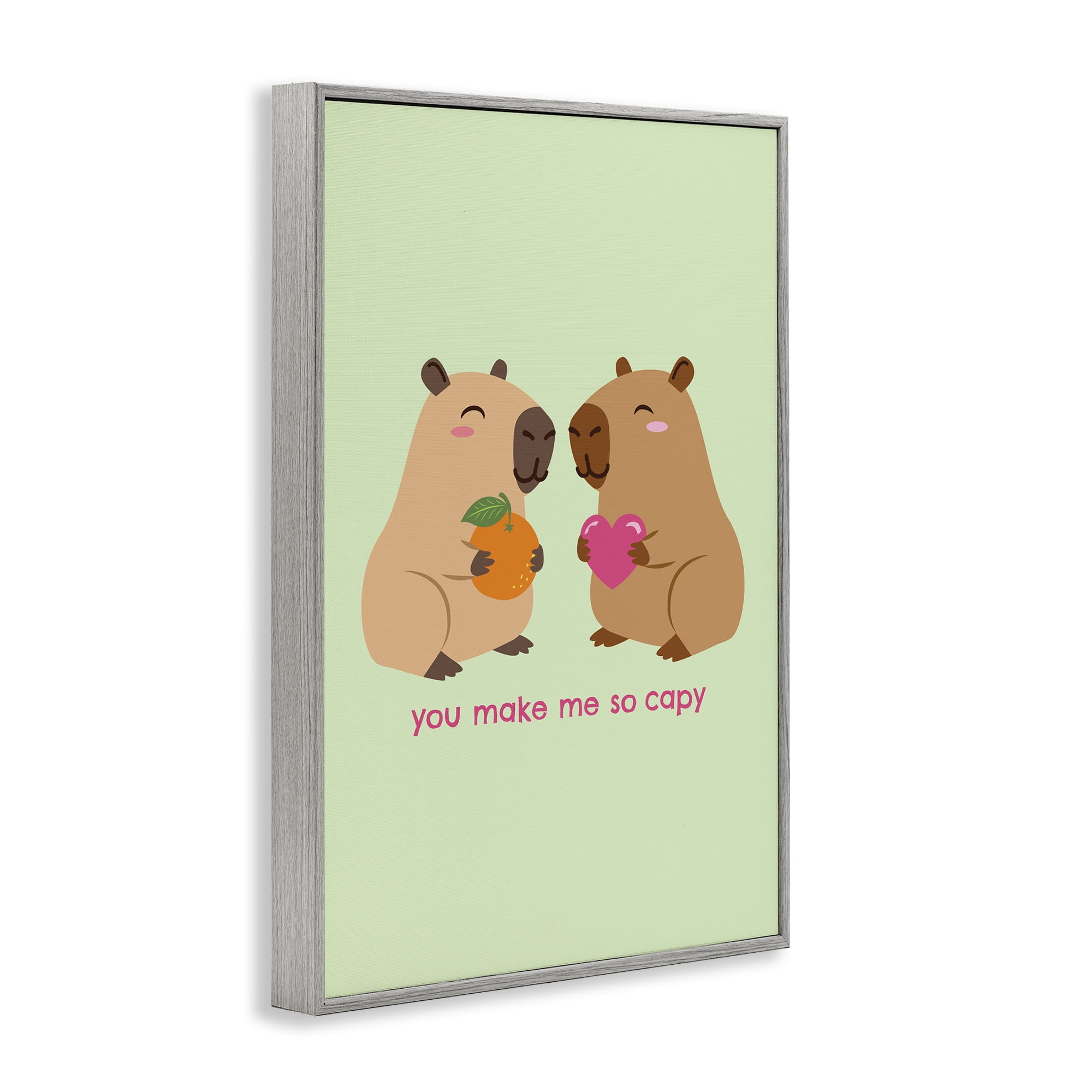 You Make Me So Capy Gray Framed Giclee Art, design by Emily Dumas