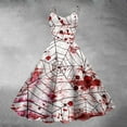 thumbnail image 2 of Women's Fashionable Retro Halloween Funny Printed Strap Casual Long Dress (2)Watermelon Red M, 2 of 3