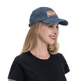thumbnail image 7 of DouZhe Adjustable Washed Cotton Baseball Cap - Open Entry Sign Prints Vintage Dad Hat Unisex Sports Caps (Blue), 7 of 7