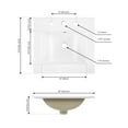 thumbnail image 5 of JONATHAN Y Ancillary 3-Hole 20 in. W x 18.25 in. D Classic Contemporary Rectangular Ceramic Single Sink Basin Vanity Top, White, 5 of 7