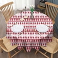 thumbnail image 3 of Red Christmas Pattern Round Tablecloth 60"x60",Wrinkle Wipeable Table Cloth for Kitchen Dining Room Picnic Patio Party, 3 of 6