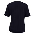 thumbnail image 5 of MIXUE Boho Tops For Women Summer Striped Print Solid Color V Neck Off Shoulder Short Sleeve Sexy Fashion T Shirts Daily-Wear,Black,M, 5 of 6