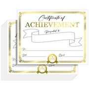 Award Certificate Paper, Gold Foil Blank Certificate of Achievement Paper Sheet for Students, School. Laser and Inkjet Printer Friendly, 8.5 x 11 inches,30 Counts